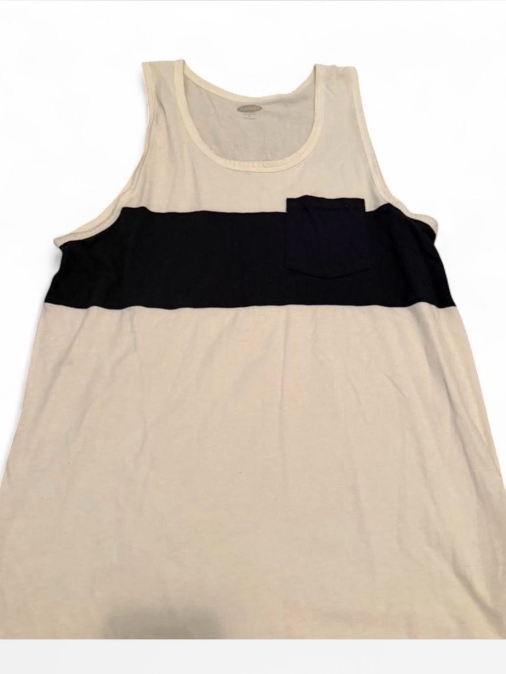 Striped Pocket Tank Top in Cream and Black